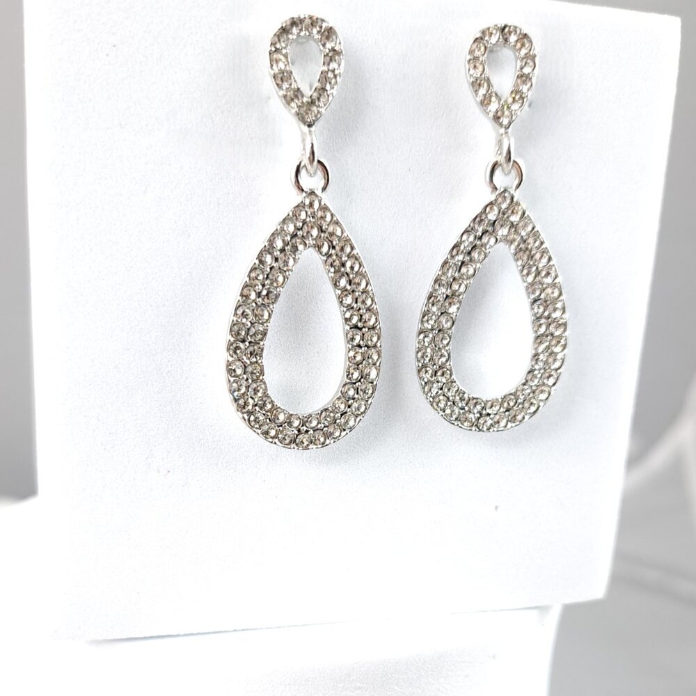 Dazzling Rhinestone Dangle Earrings - Picture 3 of 3
